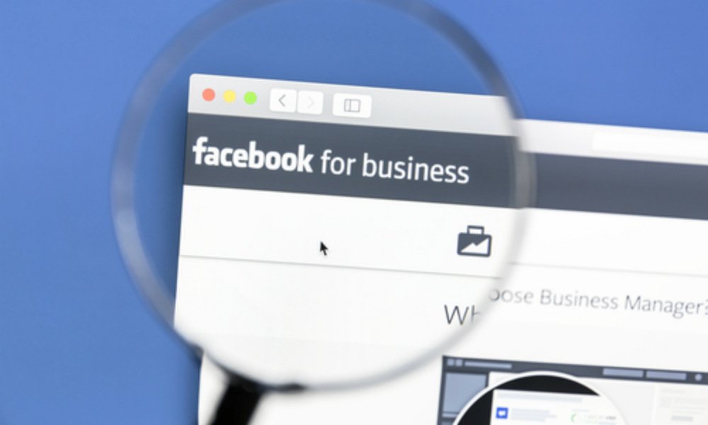 Closeup of Facebook business page
