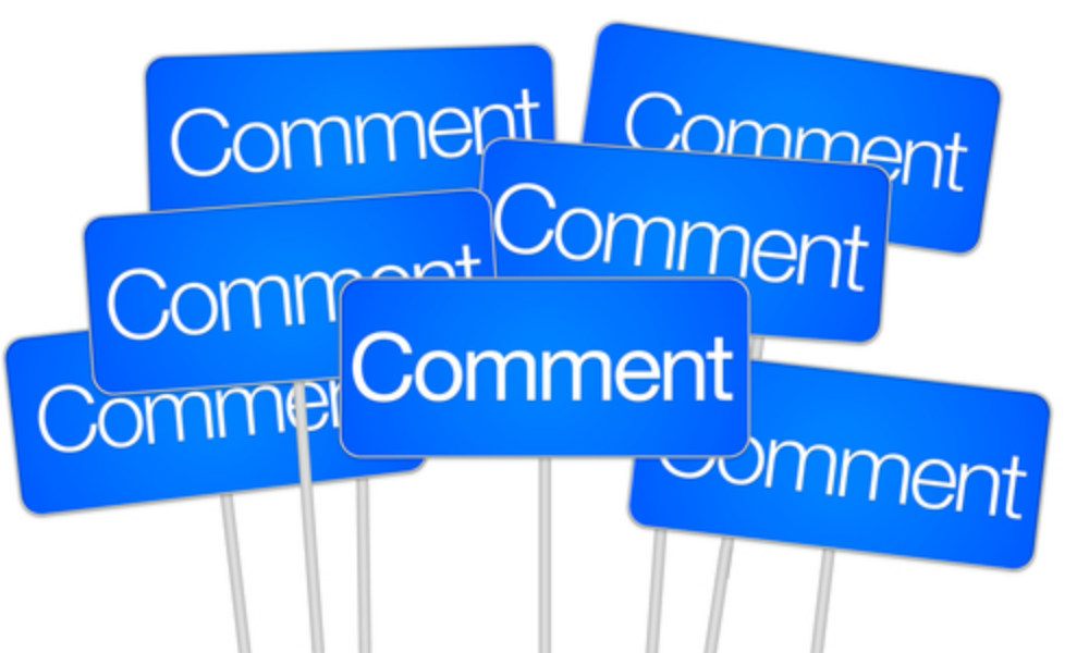 Comment signs for social media blue isolated banner button