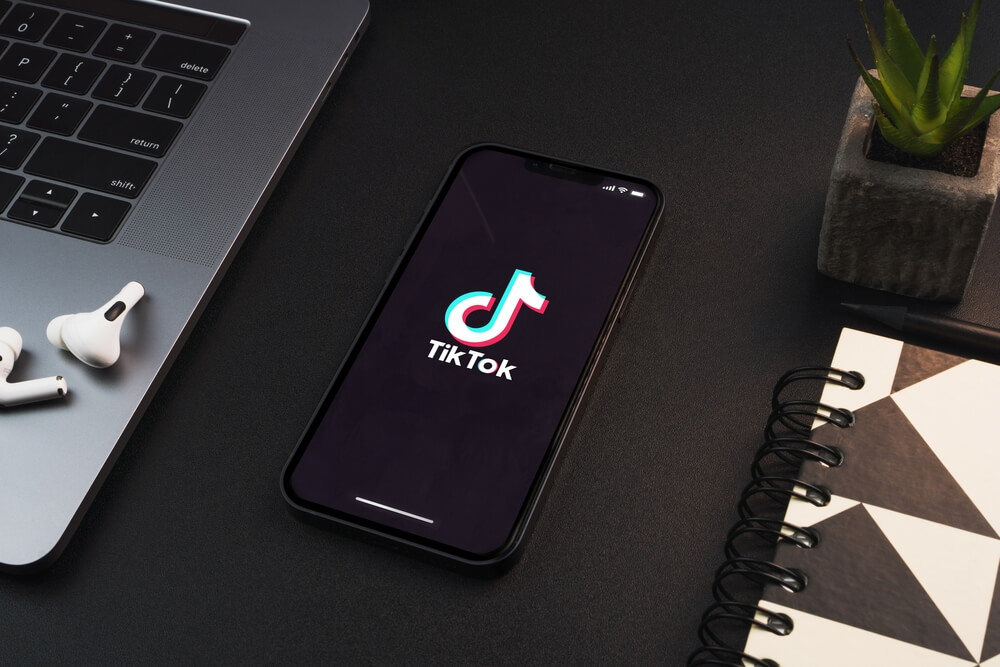 TikTok app on the smartphone screen.